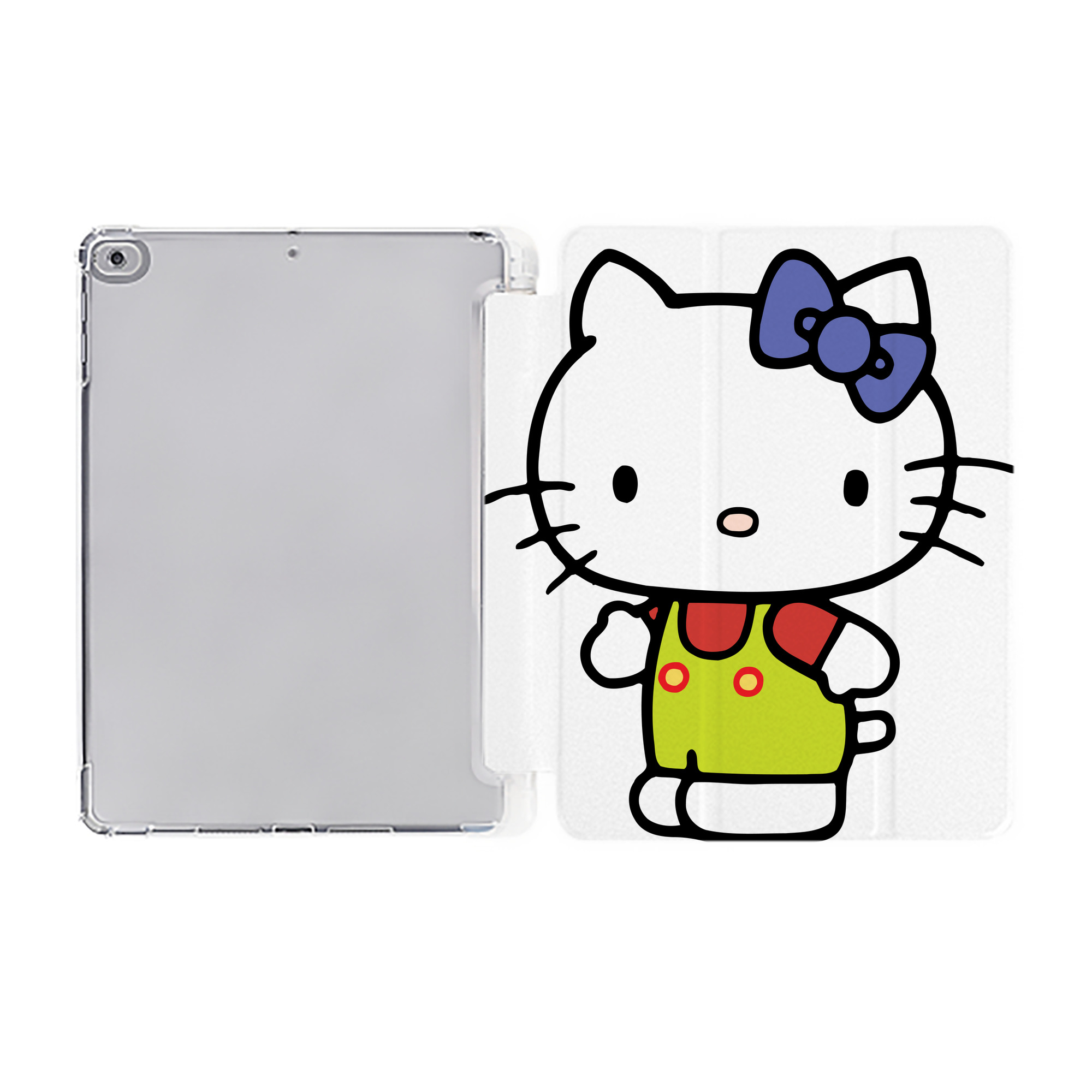 （画像用） Hello Kitty ハローキティ IPad ケース ペン収納付き 三つ折りスタンド PUレザー×シリコン 対応機種9.5/10.5/10.9インチ